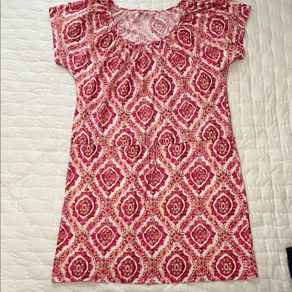 Kim Rogers Pink and White Patterned Top
